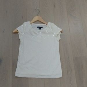Girl's White Sequin Shirt (size m/8)
